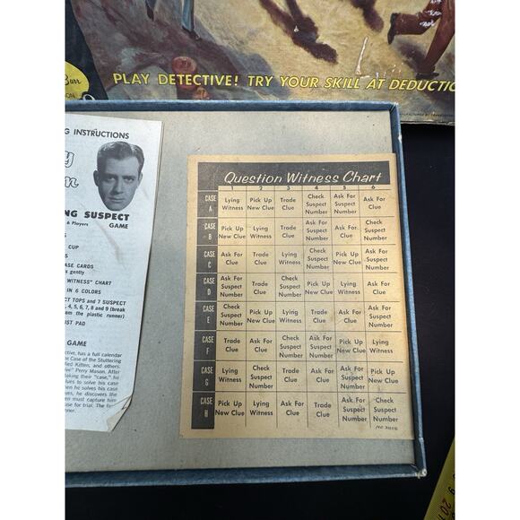 1959 Board game Perry Mason Game - Case of the Missing Suspect Nice! - Picture 7 of 13